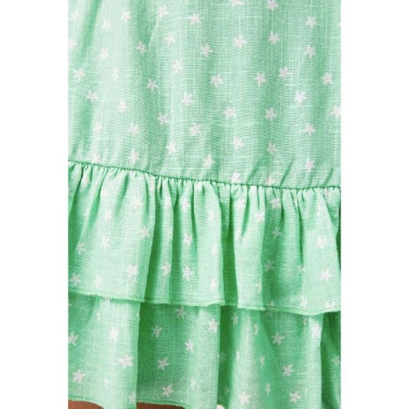 Finders Keepers Off Shoulder Ruffle Wildflower Mini Dress in Mint Ditsy $145 M 6 - Picture 6 of 8